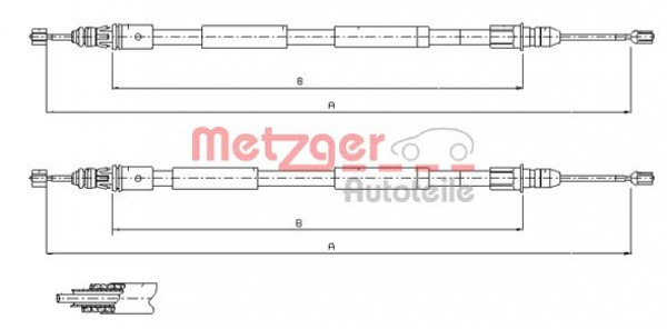 METZGER 11.6771 - Seilzug, Feststellbremse