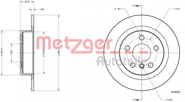 METZGER 6110782 - Bremsscheibe