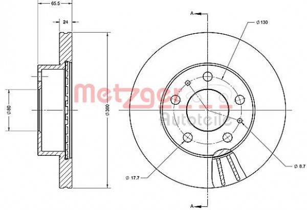 METZGER 6110438 - Bremsscheibe