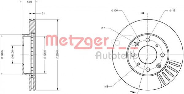 METZGER 6110454 - Bremsscheibe