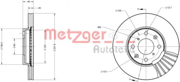 METZGER 6110255 - Bremsscheibe