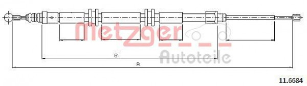 METZGER 11.6684 - Seilzug, Feststellbremse