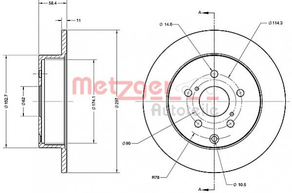 METZGER 6110700 - Bremsscheibe