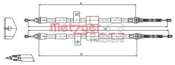 METZGER 11.5458 - Seilzug, Feststellbremse