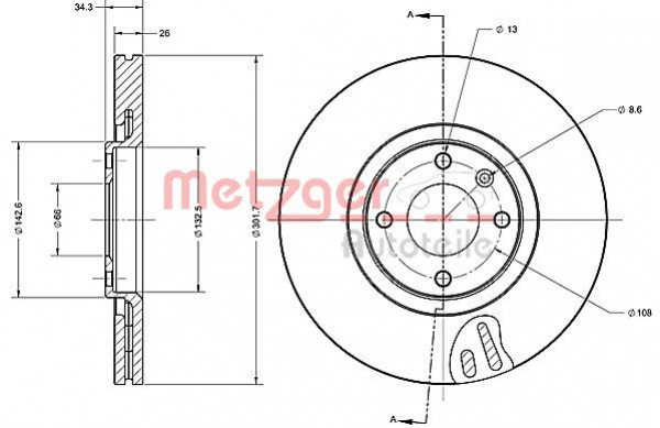 METZGER 6110475 - Bremsscheibe