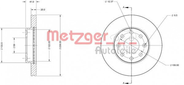 METZGER 6110257 - Bremsscheibe