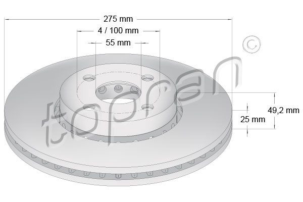 TOPRAN 600608 - Bremsscheibe