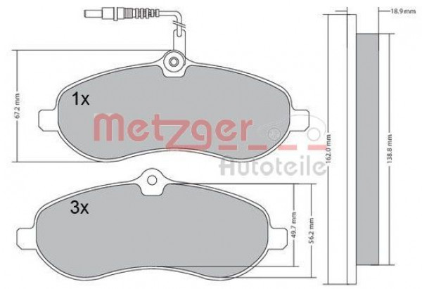 METZGER 1170228 - Bremsbelagsatz, Scheibenbremse