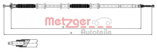 METZGER 12.0736 - Seilzug, Feststellbremse