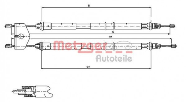 METZGER 11.5453 - Seilzug, Feststellbremse