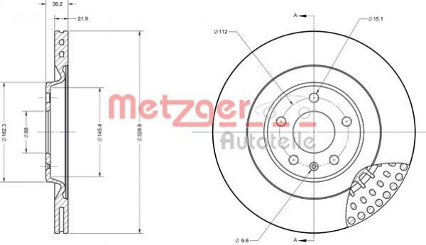 METZGER 6110736 - Bremsscheibe