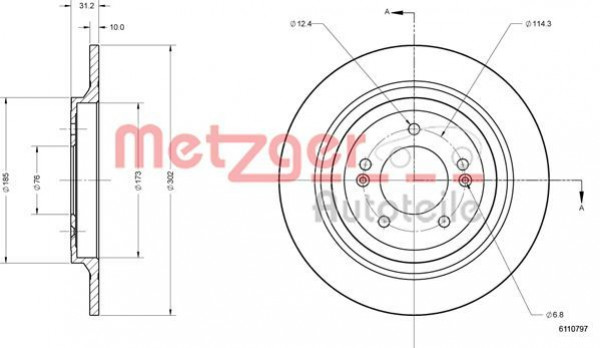 METZGER 6110797 - Bremsscheibe