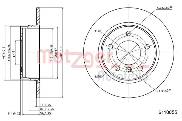 METZGER 6110055 - Bremsscheibe
