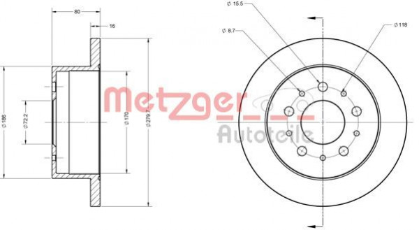 METZGER 6110163 - Bremsscheibe