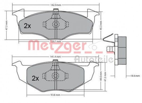 METZGER 1170217 - Bremsbelagsatz, Scheibenbremse