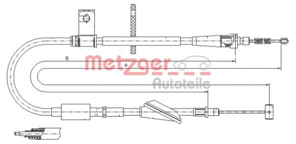 METZGER 11.5746 - Seilzug, Feststellbremse