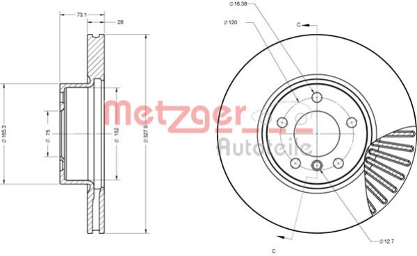 METZGER 6110718 - Bremsscheibe