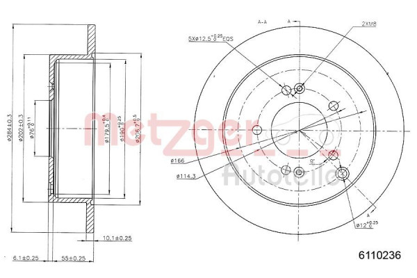 METZGER 6110236 - Bremsscheibe