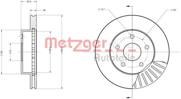 METZGER 6110364 - Bremsscheibe
