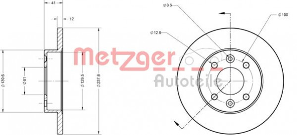 METZGER 6110034 - Bremsscheibe