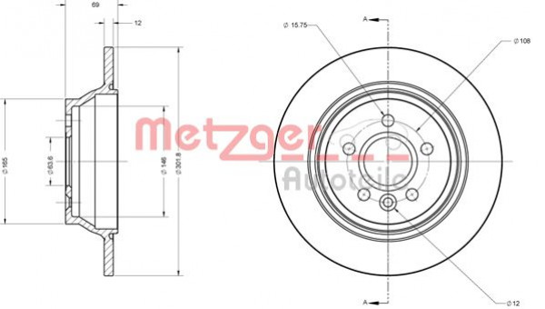 METZGER 6110615 - Bremsscheibe