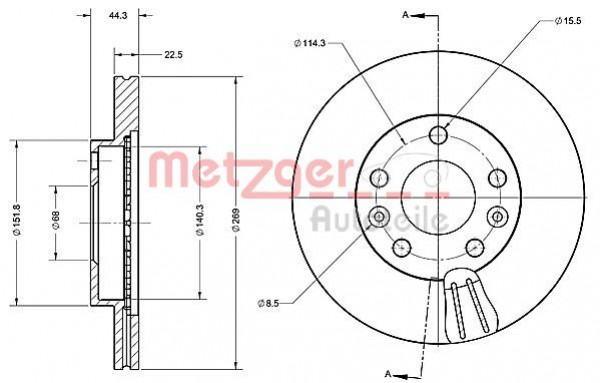 METZGER 6110683 - Bremsscheibe