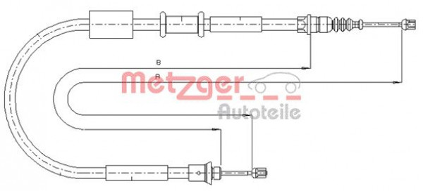 METZGER 1281P4 - Seilzug, Feststellbremse