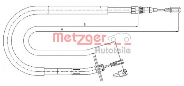 METZGER 10.9880 - Seilzug, Feststellbremse