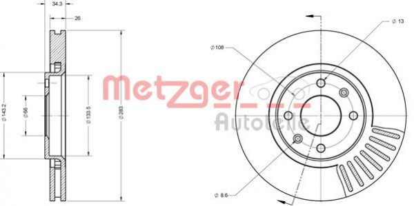 METZGER 6110050 - Bremsscheibe