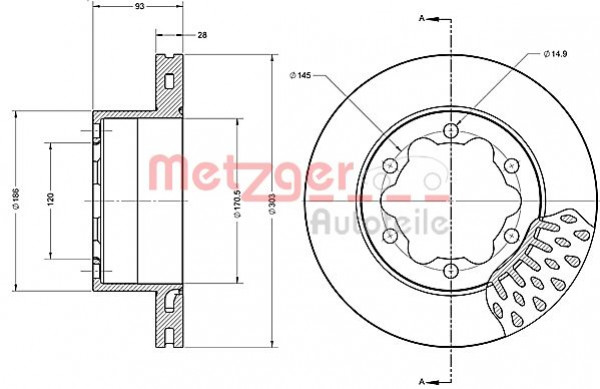 METZGER 6110591 - Bremsscheibe