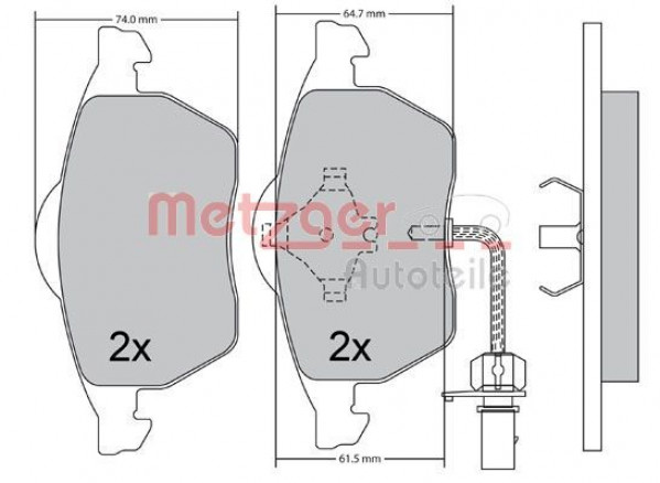 METZGER 1170036 - Bremsbelagsatz, Scheibenbremse