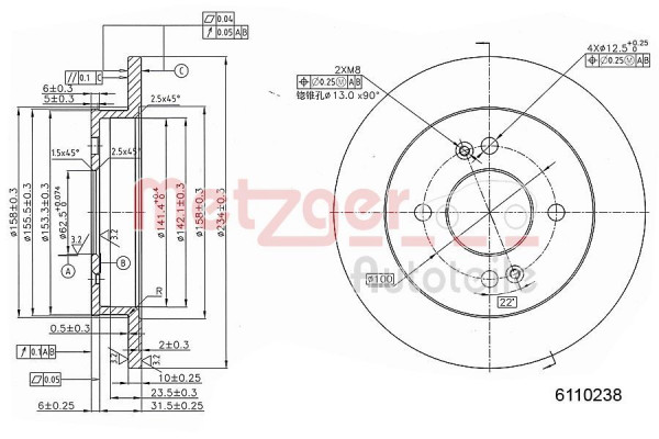 METZGER 6110238 - Bremsscheibe