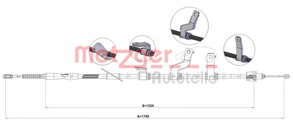 METZGER 17.6075 - Seilzug, Feststellbremse