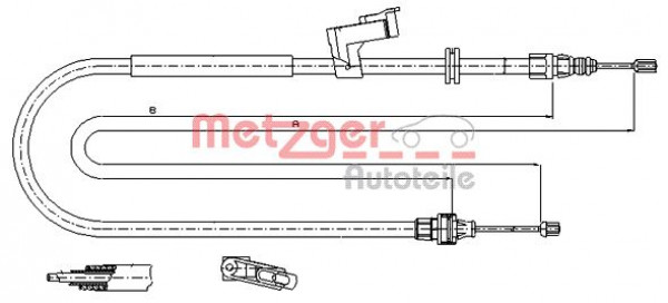 METZGER 11.5494 - Seilzug, Feststellbremse