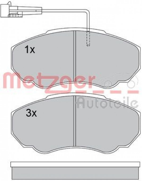 METZGER 1170227 - Bremsbelagsatz, Scheibenbremse