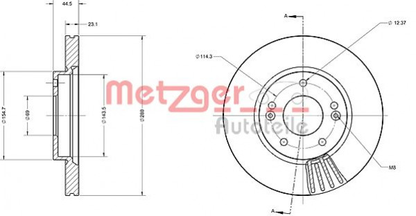 METZGER 6110738 - Bremsscheibe