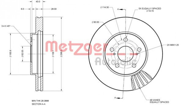 METZGER 6110623 - Bremsscheibe