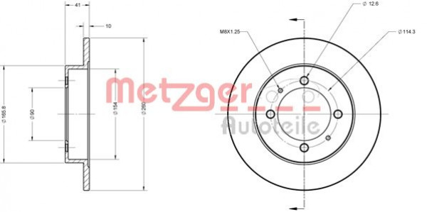 METZGER 6110186 - Bremsscheibe