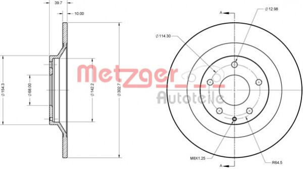 METZGER 6110749 - Bremsscheibe