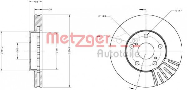 METZGER 6110624 - Bremsscheibe