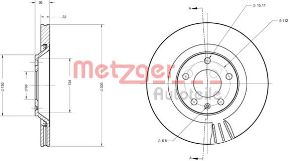METZGER 6110697 - Bremsscheibe