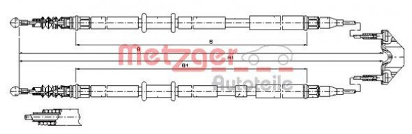 METZGER 11.5952 - Seilzug, Feststellbremse