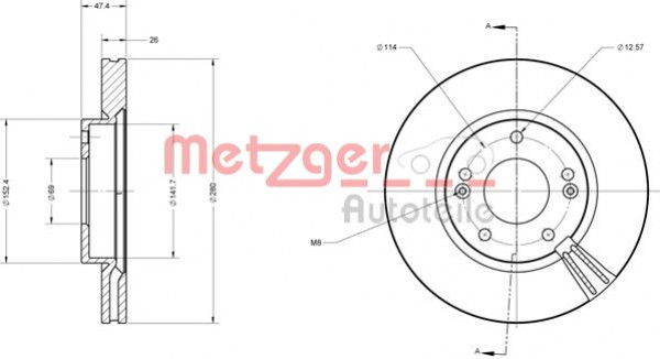 METZGER 6110076 - Bremsscheibe