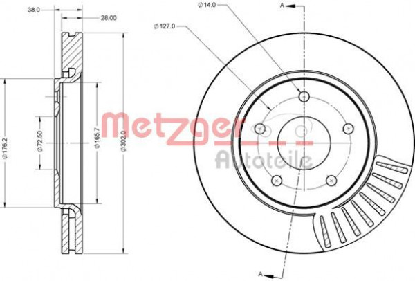 METZGER 6110090 - Bremsscheibe