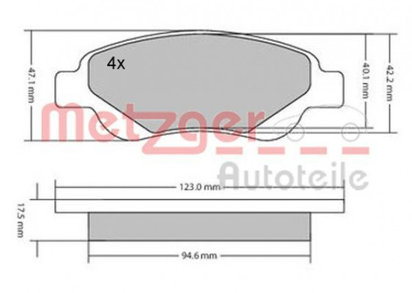 METZGER 1170089 - Bremsbelagsatz, Scheibenbremse