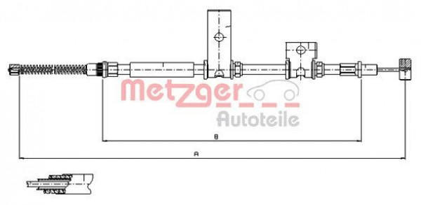 METZGER 17.5014 - Seilzug, Feststellbremse