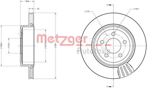 METZGER 6110345 - Bremsscheibe