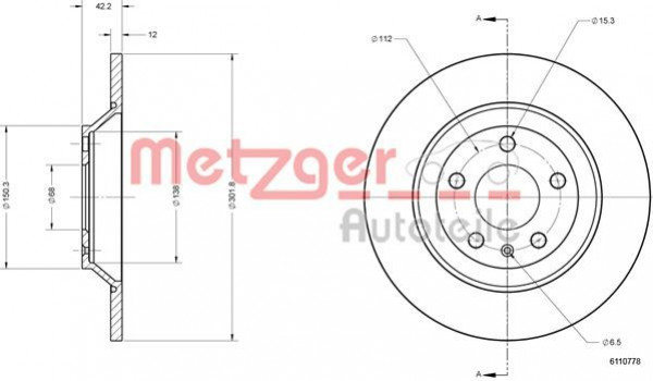 METZGER 6110778 - Bremsscheibe