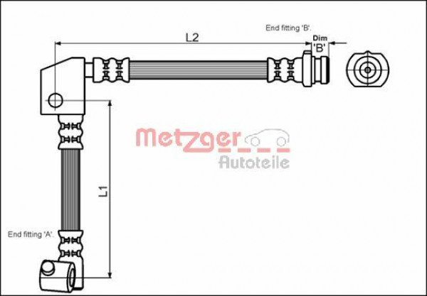METZGER 4114738 - Bremsschlauch