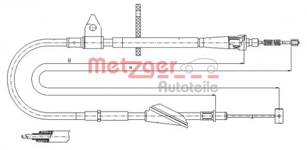 METZGER 11.5743 - Seilzug, Feststellbremse